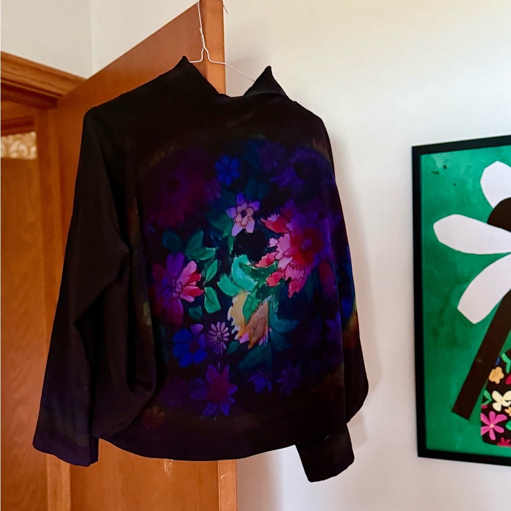 Anntian Flower Silk Blouse